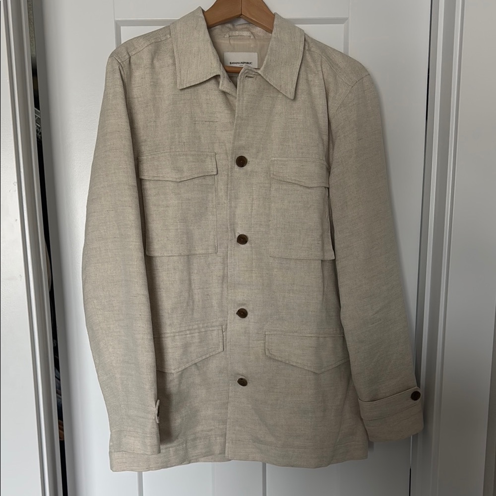 Banana Republic Factory Linen-Blend Field Jacket - Ecru